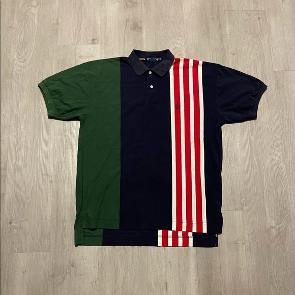 Nautica Other - Vintage Nautica Colorblock Vertical Striped Polo